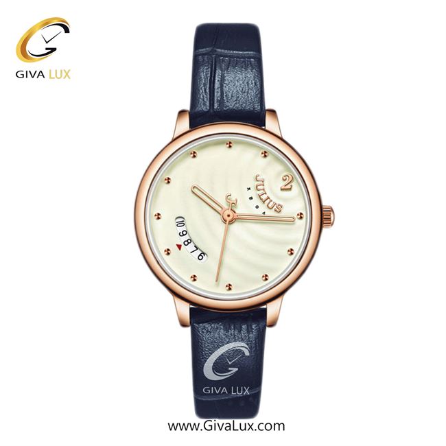 ساعت مچی اورجینال زنانه جولیوس رزگلد | سرمه ای| کرم| کد رفرنس JA-1391LB