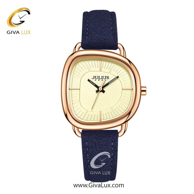 ساعت مچی اورجینال جولیوس زنانه رزگلد | سرمه ای | زرد | کد رفرنس JA-1393D
