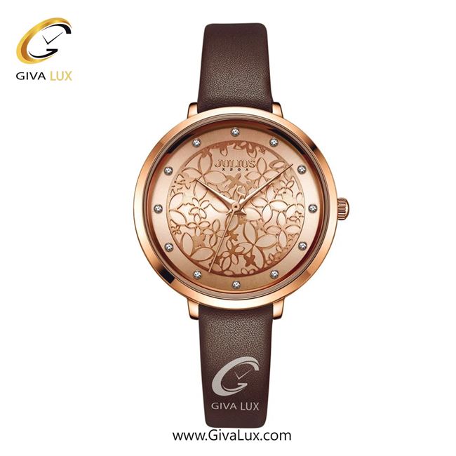 ساعت مچی اورجینال جولیوس زنانه رزگلد | قهوه ای | رزگلد | کد رفرنس JA-1400B