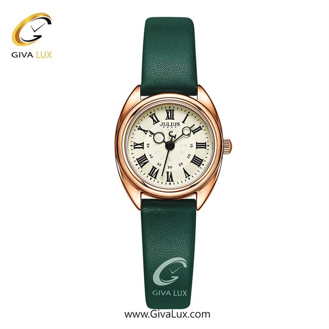 ساعت مچی اورجینال جولیوس زنانه رزگلد | سبز | سفید | کد رفرنس JA-1402C