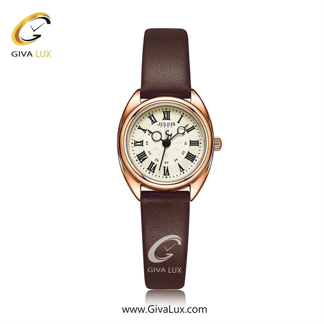 ساعت مچی اورجینال زنانه جولیوس رزگلد | قهوه ای| کرم| کد رفرنس JA-1402D