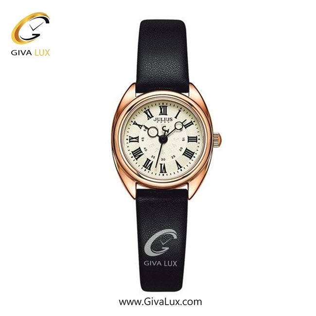 ساعت مچی اورجینال زنانه جولیوس رزگلد | مشکی| کرم| کد رفرنس JA-1402E