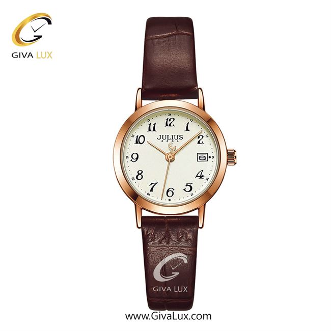 ساعت مچی اورجینال زنانه جولیوس رزگلد | قهوه ای| کرم| کد رفرنس JA-1404B