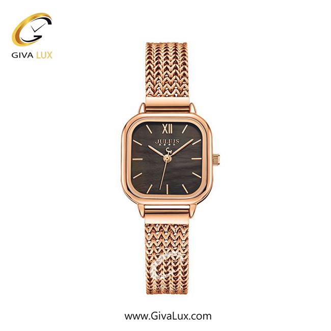 ساعت مچی اورجینال زنانه جولیوس رزگلد | رزگلد| قهوه ای| کد رفرنس JA-1405C