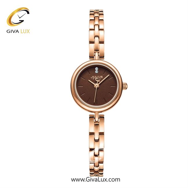 ساعت مچی اورجینال جولیوس زنانه رزگلد | رزگلد | قهوه ای | کد رفرنس JA-1411C