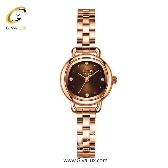 ساعت مچی اورجینال جولیوس زنانه رزگلد | رزگلد | قهوه ای | کد رفرنس JA-1412C