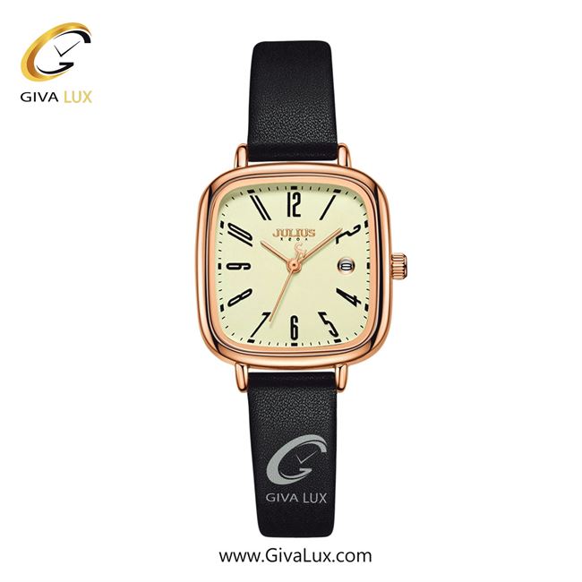 ساعت مچی اورجینال زنانه جولیوس رزگلد | مشکی| کرم| کد رفرنس JA-1418LB