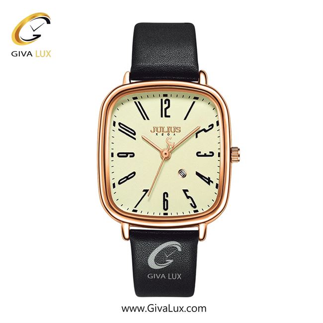 ساعت مچی اورجینال مردانه جولیوس رزگلد | مشکی| کرم| کد رفرنس JA-1418MB
