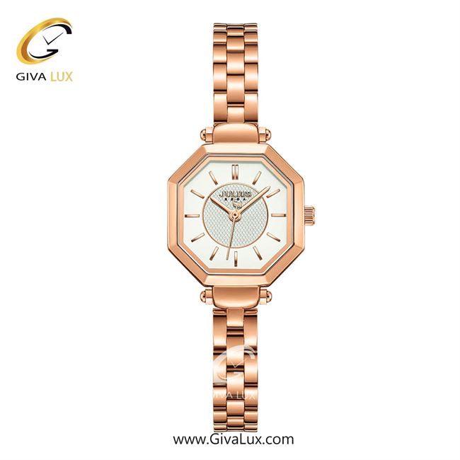 ساعت مچی اورجینال زنانه جولیوس رزگلد | رزگلد| سفید-نقره ای| کد رفرنس JA-1419B