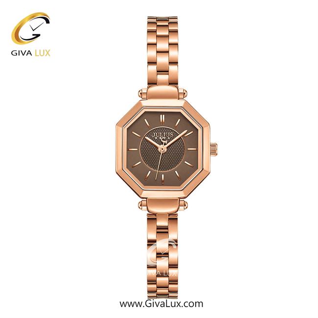ساعت مچی اورجینال زنانه جولیوس رزگلد | رزگلد| قهوه ای| کد رفرنس JA-1419C