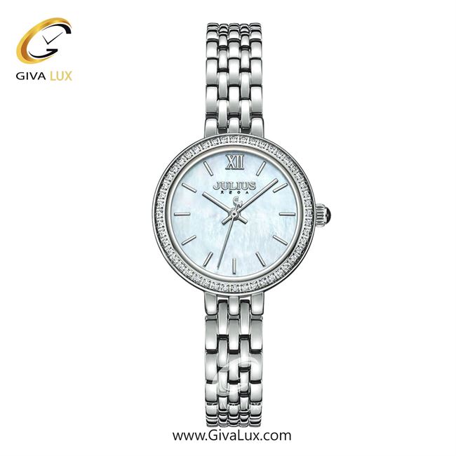 ساعت مچی اورجینال جولیوس زنانه نقره ای | نقره ای | آبی | کد رفرنس JA-1421A