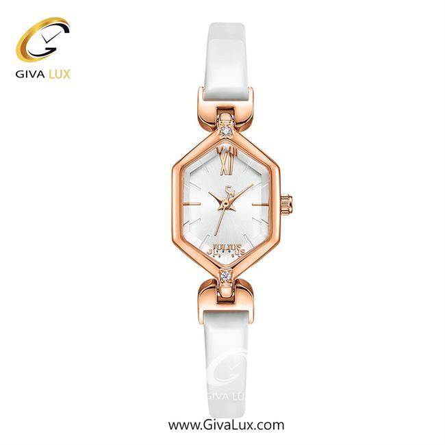 ساعت مچی اورجینال جولیوس زنانه رزگلد | سفید | سفید | کد رفرنس JA-1423A