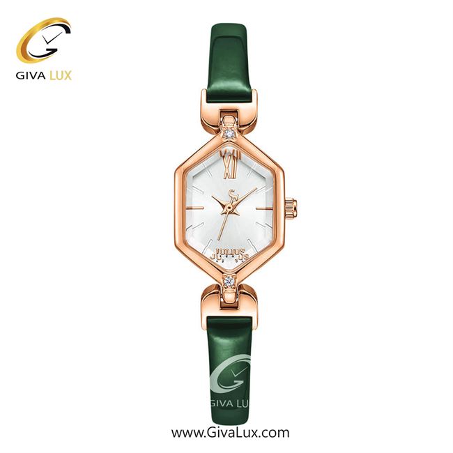 ساعت مچی اورجینال جولیوس زنانه رزگلد | سبز | سفید | کد رفرنس JA-1423B