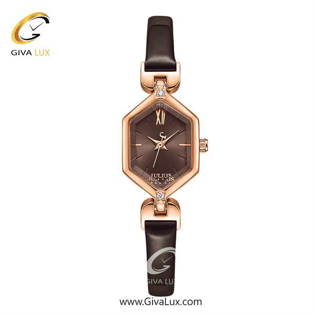 ساعت مچی اورجینال جولیوس زنانه رزگلد | قهوه ای | قهوه ای | کد رفرنس JA-1423C