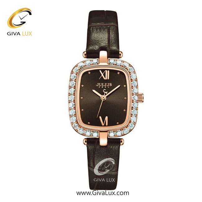 ساعت مچی اورجینال جولیوس زنانه رزگلد | قهوه ای | قهوه ای | کد رفرنس JA-1428C