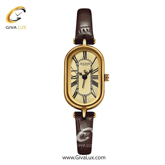 ساعت مچی اورجینال زنانه جولیوس طلایی | قهوه ای| طلایی| کد رفرنس JA-1432C