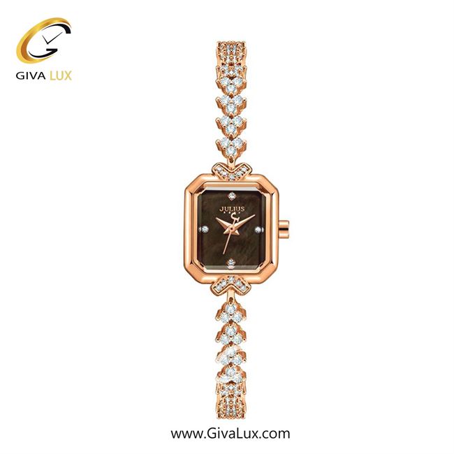 ساعت مچی اورجینال زنانه جولیوس رزگلد | رزگلد| قهوه ای| کد رفرنس JA-1437D