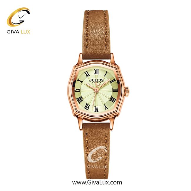 ساعت مچی اورجینال زنانه جولیوس رزگلد | عسلی| سبز| کد رفرنس JA-1446C