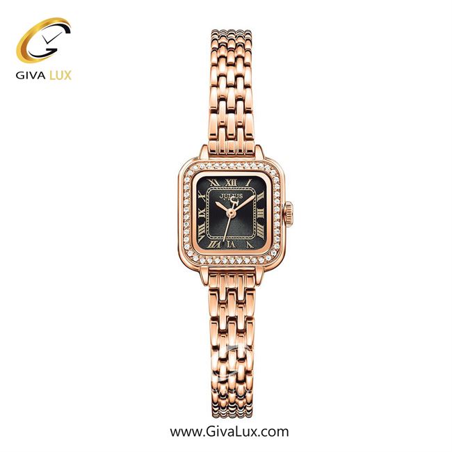 ساعت مچی اورجینال زنانه جولیوس رزگلد | رزگلد| مشکی| کد رفرنس JA-1449C