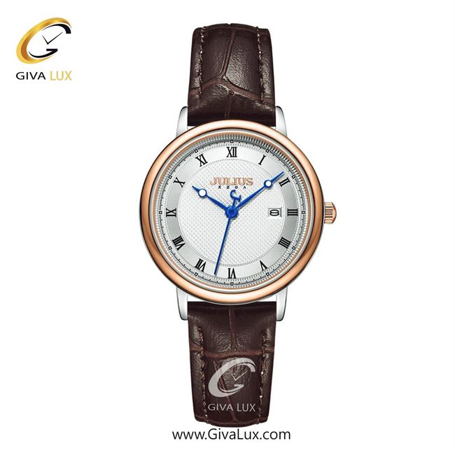 ساعت مچی اورجینال زنانه جولیوس رزگلد | قهوه ای| نقره ای| کد رفرنس JA-1450LC