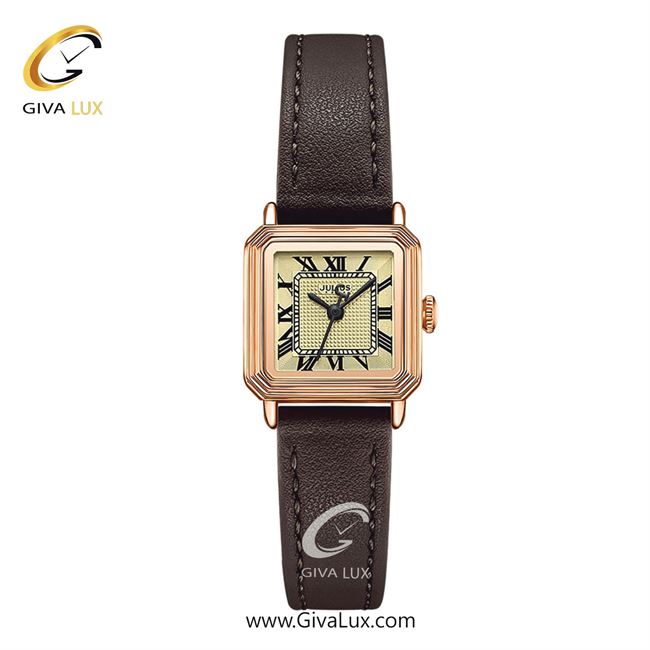 ساعت مچی اورجینال زنانه جولیوس رزگلد | قهوه ای| طلایی| کد رفرنس JA-1455C