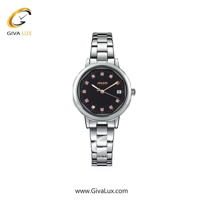 ساعت مچی اورجینال زنانه جولیوس نقره ای | نقره ای| مشکی| کد رفرنس JA-1469B