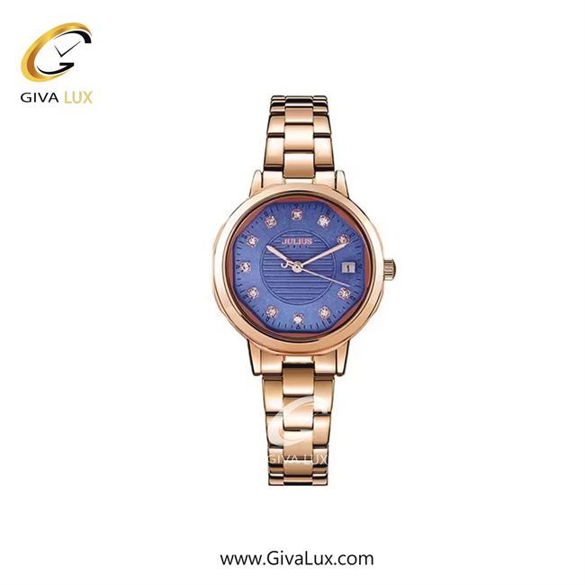 ساعت مچی اورجینال زنانه جولیوس رزگلد | رزگلد| آبی| کد رفرنس JA-1469F