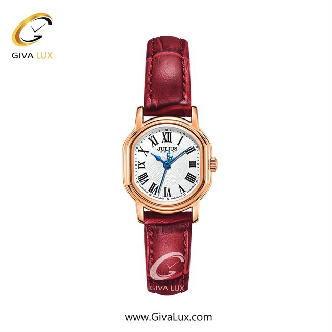 ساعت مچی اورجینال زنانه جولیوس رزگلد | زرشکی| سفید| کد رفرنس JA-1474B