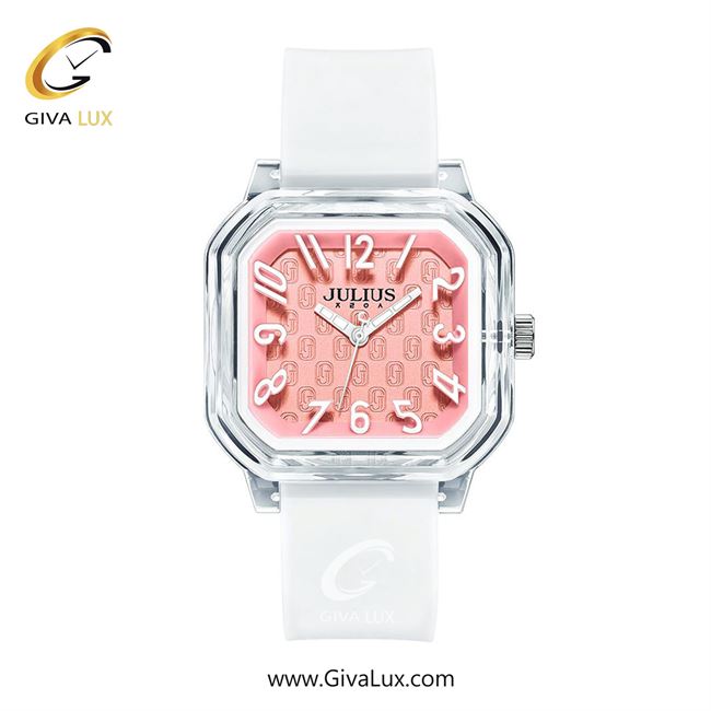 ساعت مچی اورجینال زنانه جولیوس نقره ای | سفید| صورتی| کد رفرنس JA-1491A