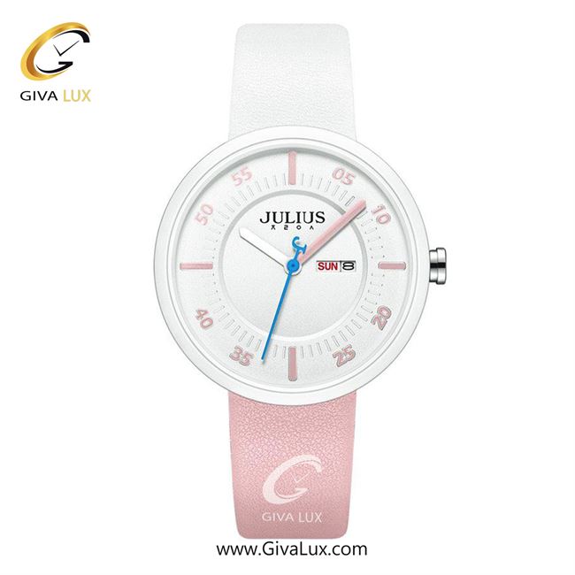 ساعت مچی اورجینال زنانه جولیوس سفید | سفید-صورتی| سفید| کد رفرنس JA-1492A
