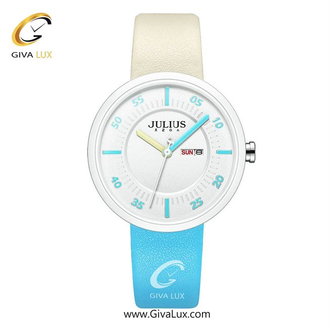 ساعت مچی اورجینال زنانه جولیوس سفید | آبی-کرم| سفید| کد رفرنس JA-1492D