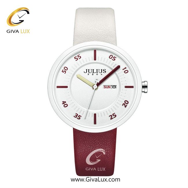 ساعت مچی اورجینال زنانه جولیوس سفید | قرمز-سفید| سفید| کد رفرنس JA-1492E