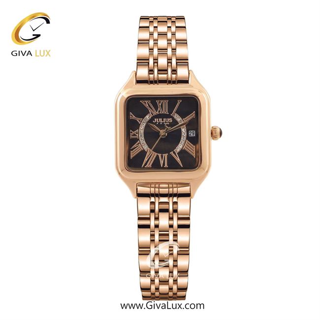 ساعت مچی اورجینال زنانه جولیوس رزگلد | رزگلد| مشکی| کد رفرنس JA-1513F