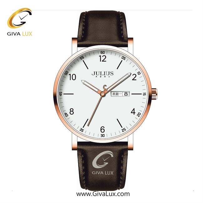 ساعت مچی اورجینال زنانه جولیوس رزگلد | قهوه ای| سفید| کد رفرنس JA-1516C