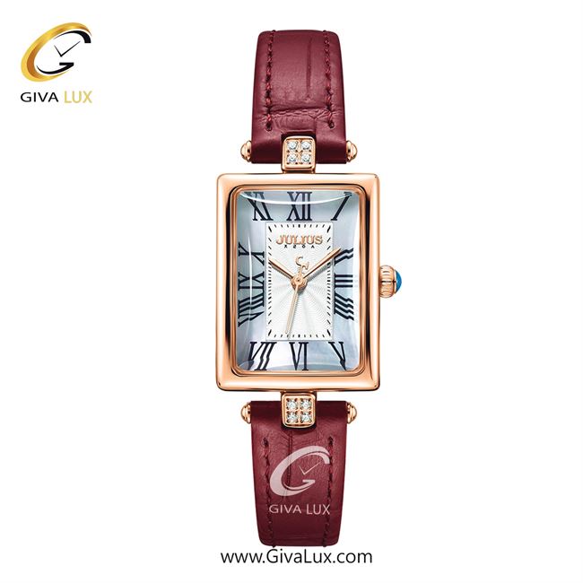 ساعت مچی اورجینال زنانه جولیوس رزگلد | زرشکی| نقره ای| کد رفرنس JA-1525B