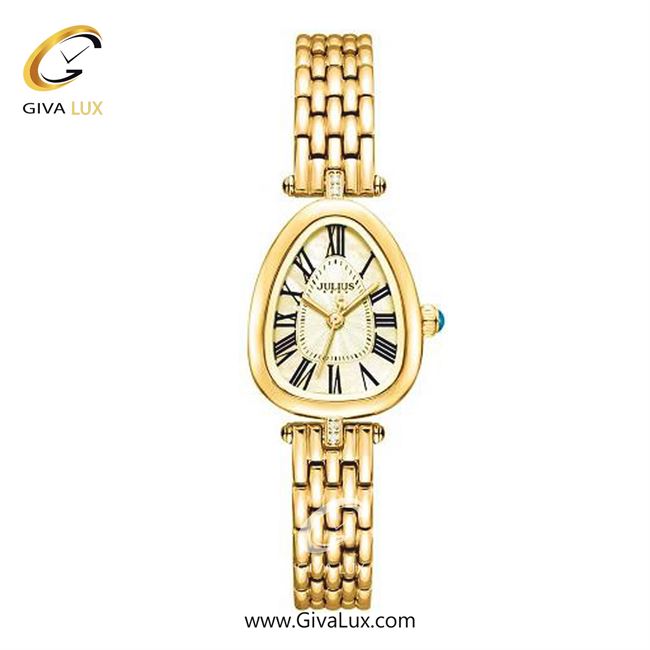 ساعت مچی اورجینال زنانه جولیوس طلایی | طلایی| کرم| کد رفرنس JA-1526F