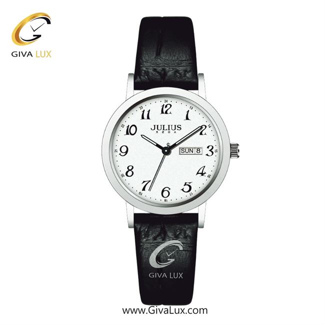 ساعت مچی اورجینال زنانه جولیوس نقره ای | مشکی| سفید| کد رفرنس JA-1528A