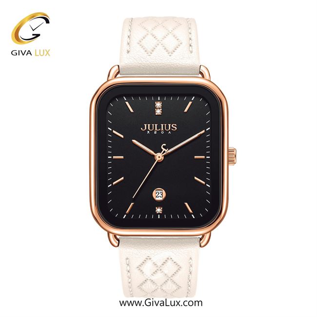 ساعت مچی اورجینال زنانه جولیوس | JULIUS رزگلد | بژ -کرم| مشکی| کد رفرنس JA-1531B