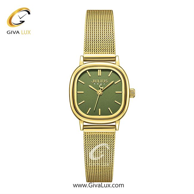 ساعت مچی اورجینال زنانه جولیوس طلایی | طلایی| زیتونی| کد رفرنس JA-1538B