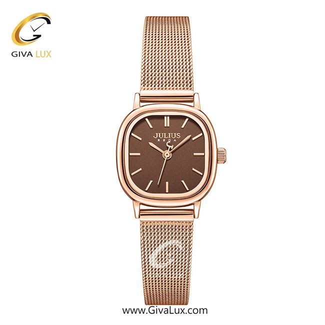 ساعت مچی اورجینال زنانه جولیوس رزگلد | رزگلد| قهوه ای| کد رفرنس JA-1538D
