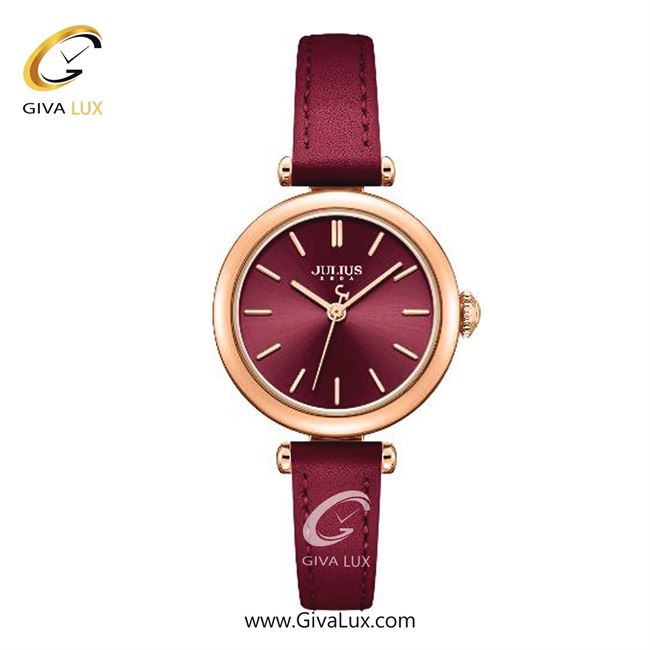 ساعت مچی اورجینال زنانه جولیوس رزگلد | زرشکی| زرشکی| کد رفرنس JA-1539C
