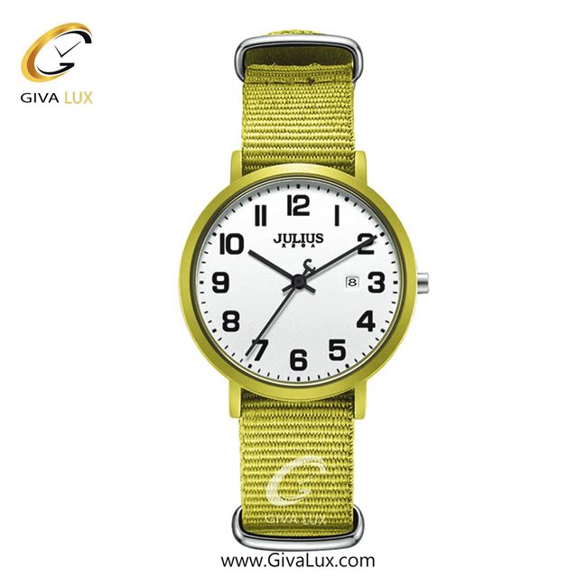 ساعت مچی اورجینال زنانه جولیوس زیتونی | زیتونی| نقره ای| کد رفرنس JA-1552B