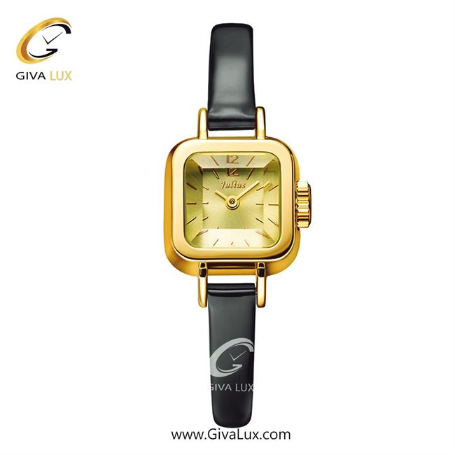 ساعت مچی اورجینال زنانه جولیوس طلایی | مشکی| طلایی| کد رفرنس JA-496A