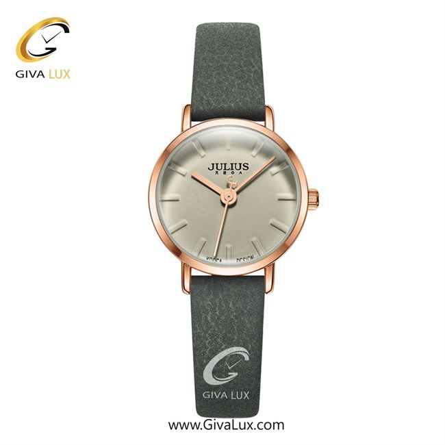 ساعت مچی اورجینال جولیوس زنانه رزگلد | طوسی | خاکی | کد رفرنس JA-963D