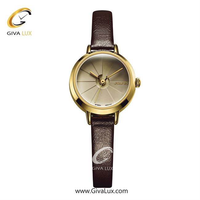 ساعت مچی اورجینال زنانه جولیوس طلایی | قهوه ای| دودی|تیتانیوم| کد رفرنس JA-979E