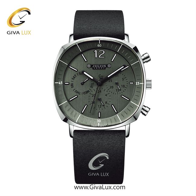 ساعت مچی اورجینال جولیوس مردانه سه موتوره فول تایم نقره ای | مشکی | طوسی | کد رفرنس JAH-098B