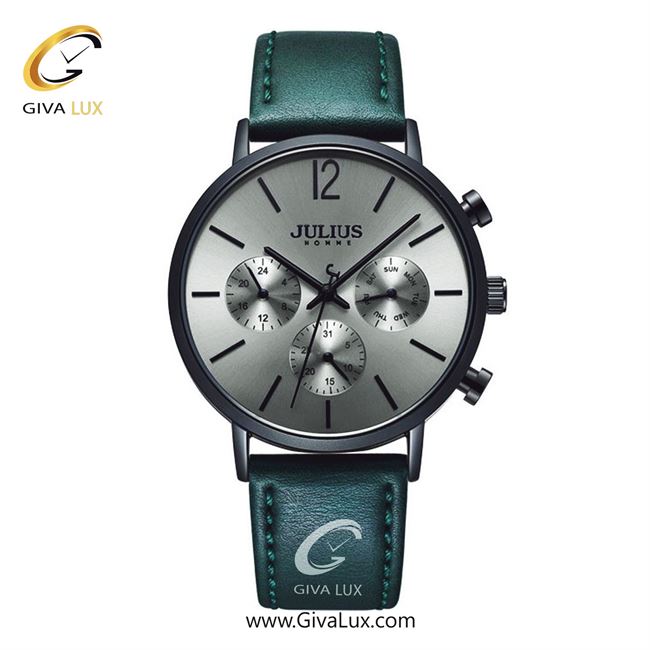 ساعت مچی اورجینال جولیوس مردانه سه موتوره فول تایم مشکی | سبز | طوسی | کد رفرنس JAH-101A
