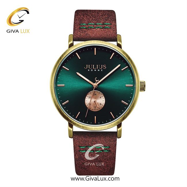 ساعت مچی اورجینال جولیوس مردانه طلایی | قهوه ای | سبز | کد رفرنس JAH-112B