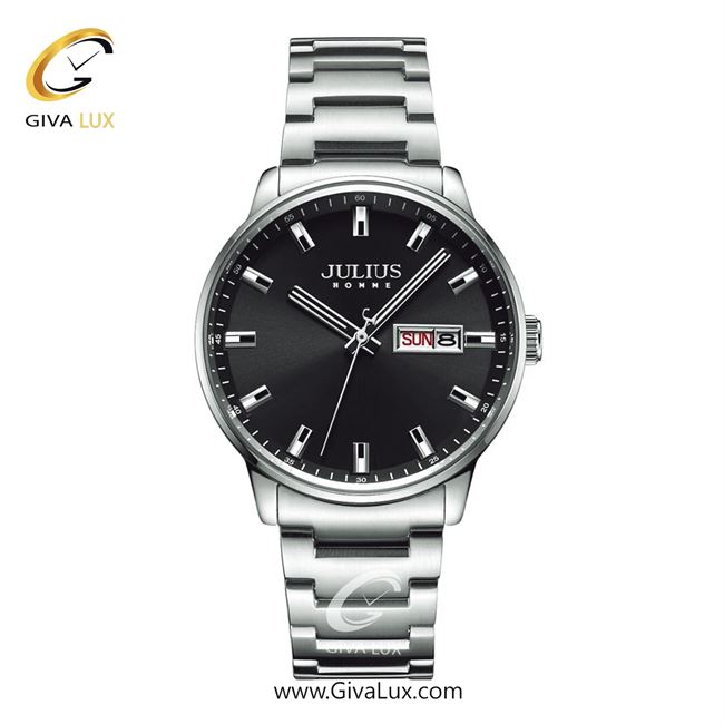 ساعت مچی اورجینال مردانه جولیوس نقره ای | نقره ای| مشکی| کد رفرنس JAH-114C