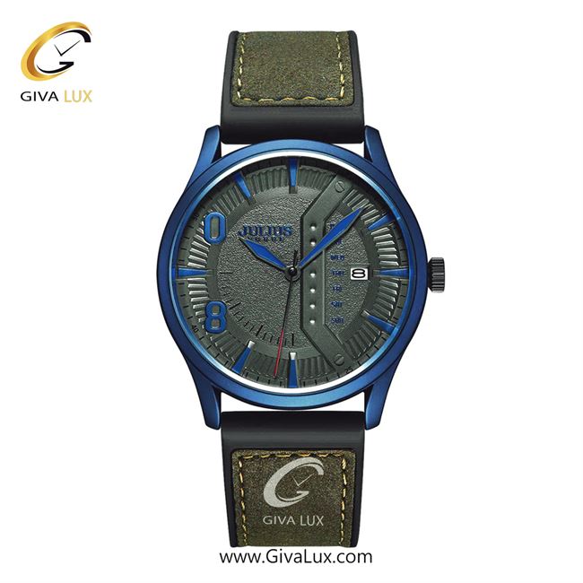ساعت مچی اورجینال مردانه جولیوس سرمه ای | سبز خاکستری-مشکی| طوسی| کد رفرنس JAH-118B